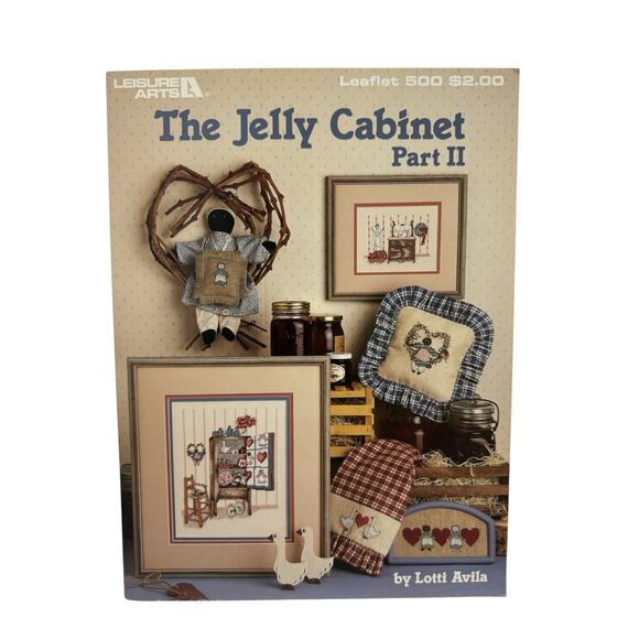Vintage Jelly Cabinet II Cross Stitch Leaflet #500 Leisure Arts Cottage Country - Picture 1 of 2